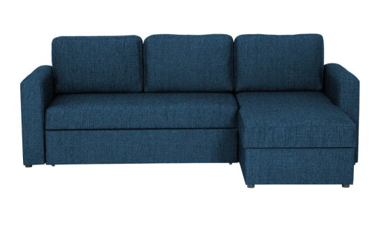 Niebieska kanapa narożna Omega