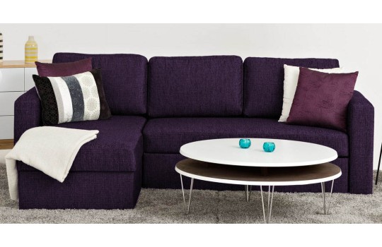 Fioletowa kanapa narożna Omega