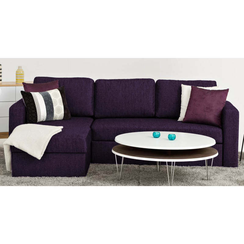 Fioletowa kanapa narożna Omega