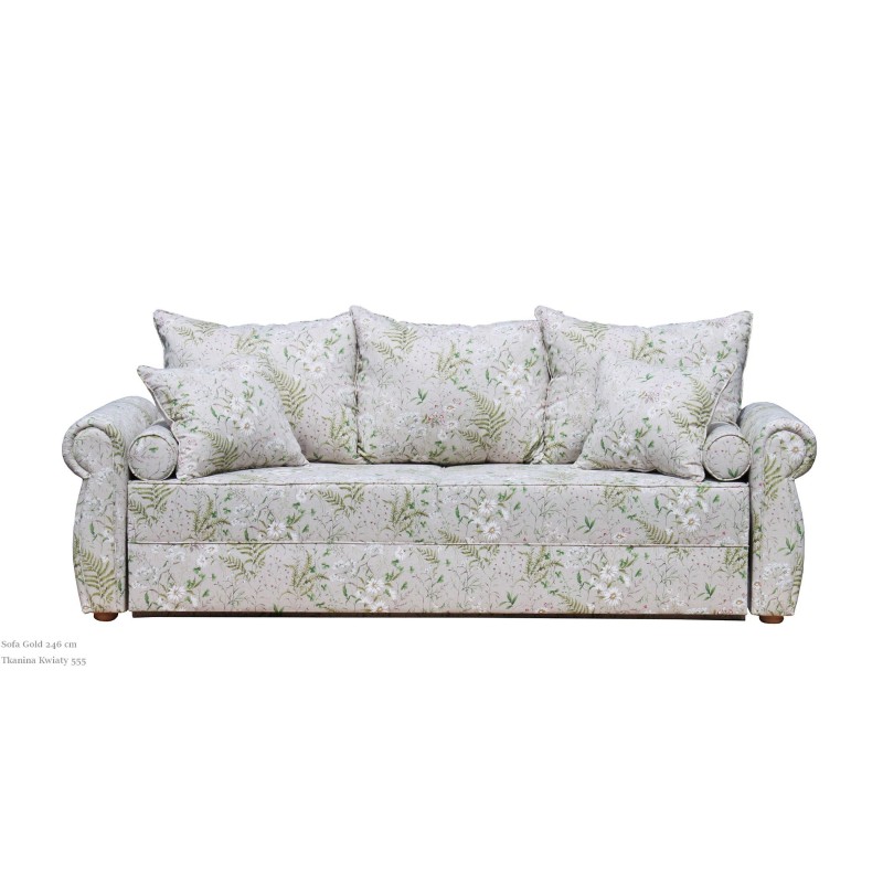 Kanapa w jasne kwiaty Gold 3