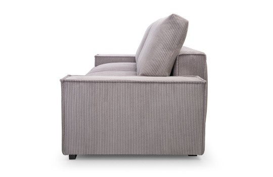 sofa w szarym materiale 
