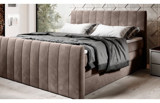 wysokie łóżko tapicerowane 