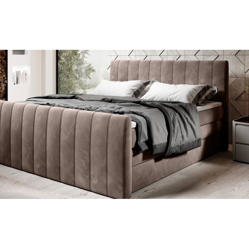 wysokie łóżko tapicerowane 