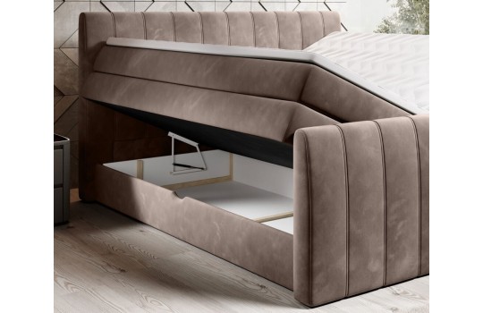 łóżko kontynentalne z pojemnikami 