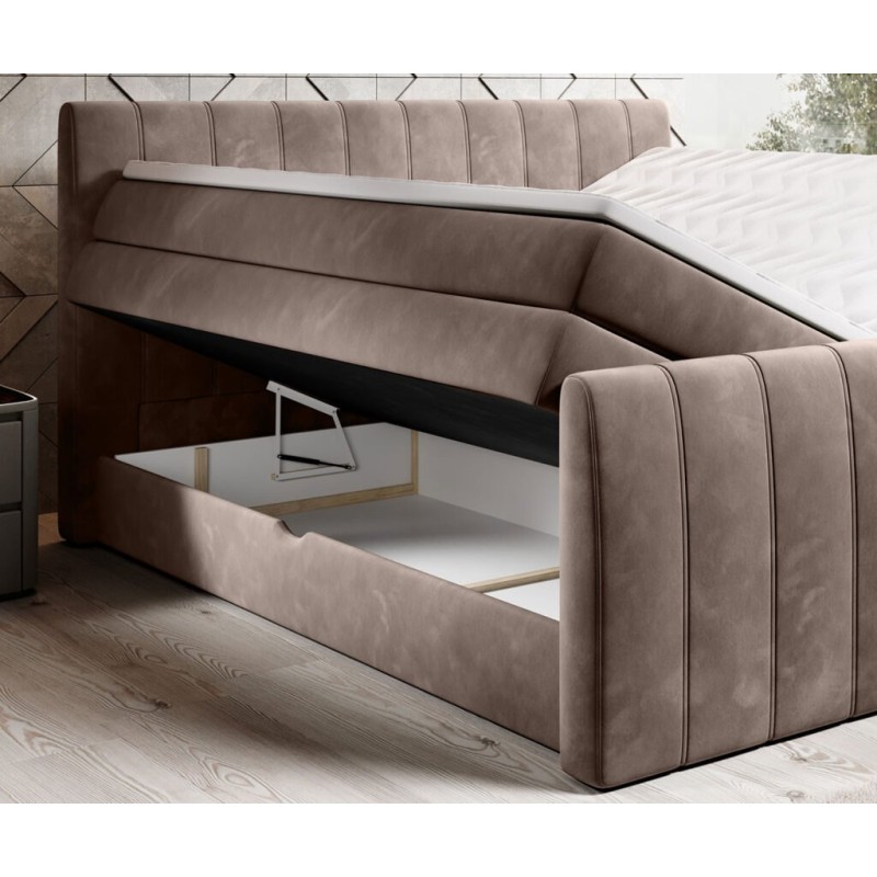 łóżko kontynentalne z pojemnikami 