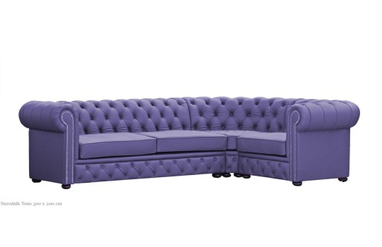 Kanapa narożna Chesterfield Tono - na wymiar