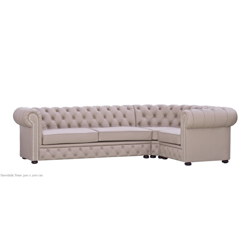 jasno szary narożnik Chesterfield Tono 