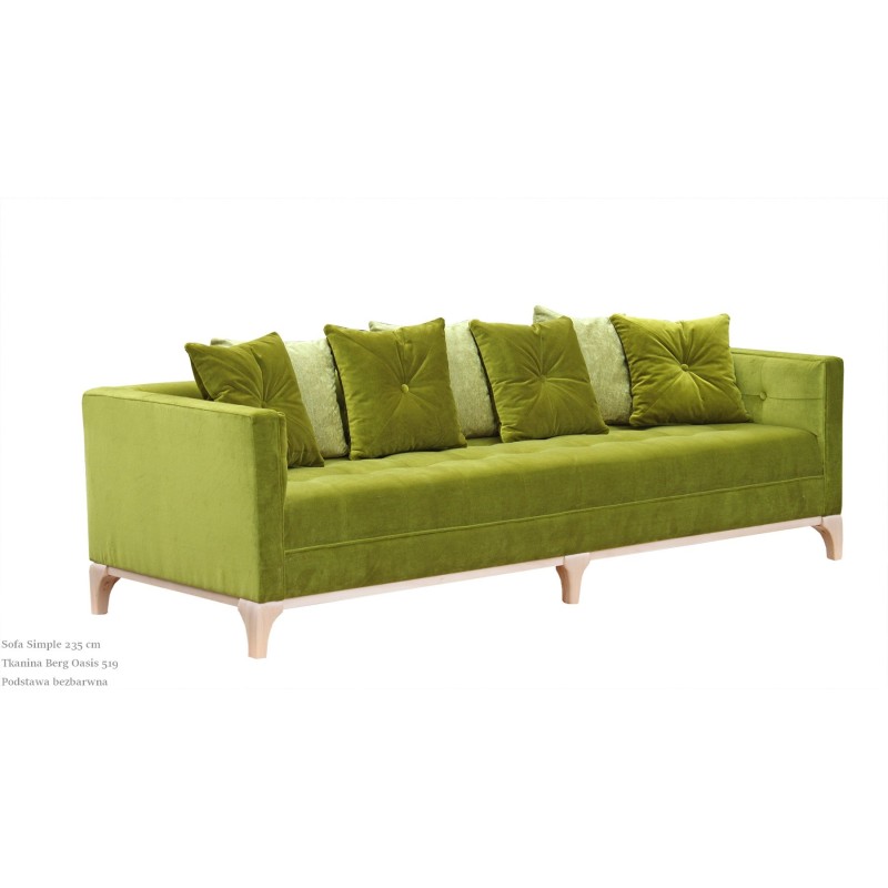 Zielona sofa chesterfield Simple 235 cm