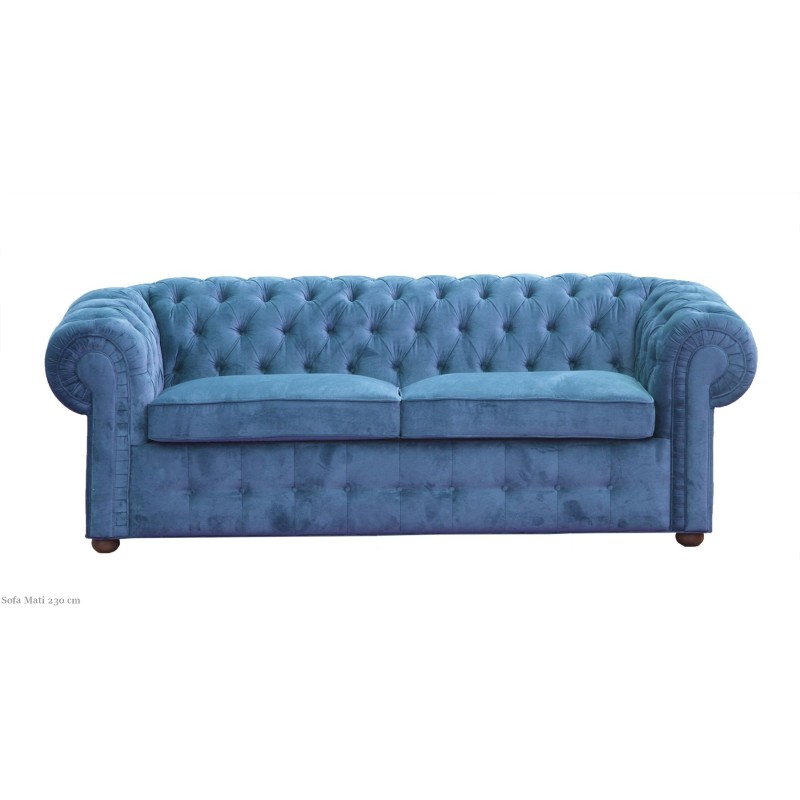 Niebieska Sofa Chesterfield Mati 230 cm - na wymiar Niebieska Sofa Chesterfield Mati 230 cm - na wymiar