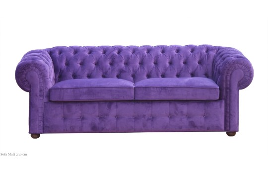 Fioletowa Sofa Chesterfield Mati 230 cm - na wymiar Fioletowa Sofa Chesterfield Mati 230 cm - na wymiar