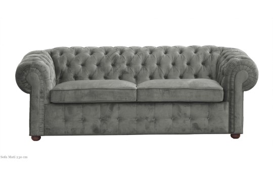 popielata Sofa Chesterfield Mati 230 cm - na wymiar popielata Sofa Chesterfield Mati 230 cm - na wymiar