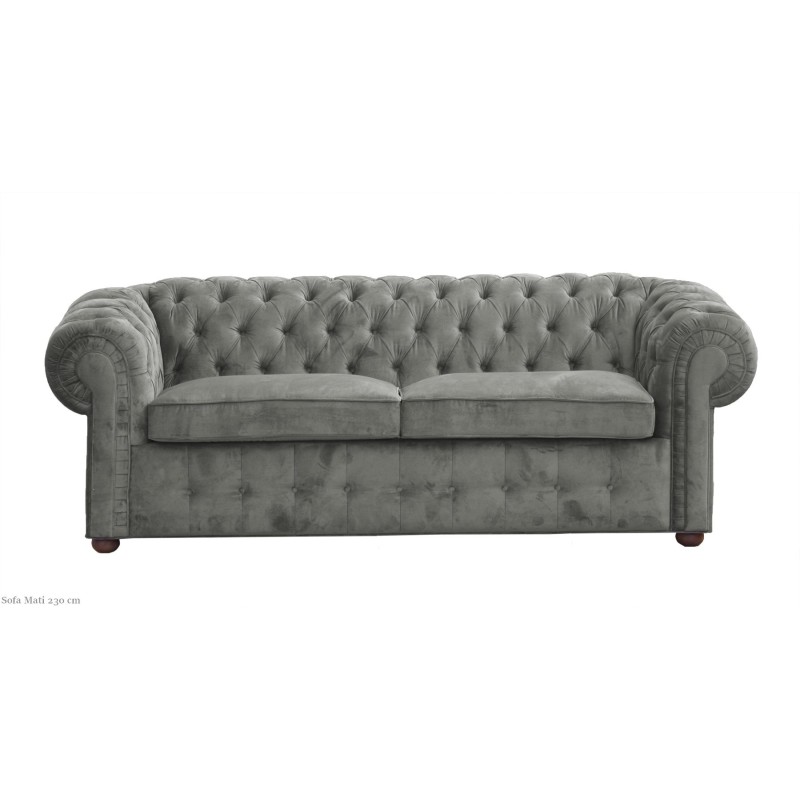 popielata Sofa Chesterfield Mati 230 cm - na wymiar popielata Sofa Chesterfield Mati 230 cm - na wymiar