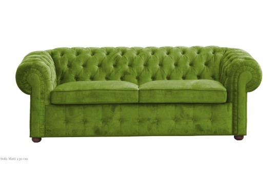 Zielona Sofa Chesterfield Mati 230 cm - na wymiar Zielona Sofa Chesterfield Mati 230 cm - na wymiar
