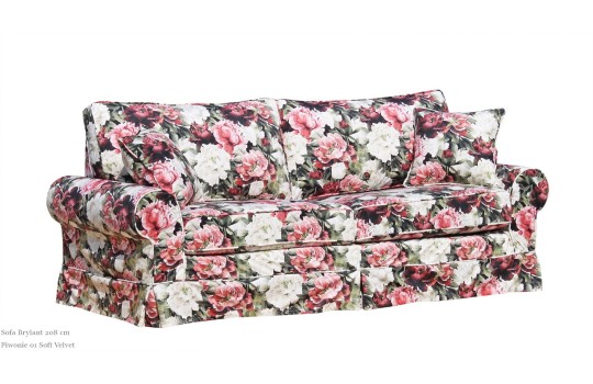 Sofa Brylant 208 cm Piwonie 01 Soft Velvet