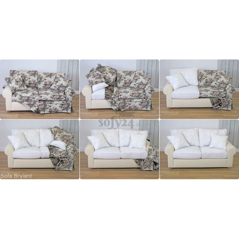 ściągany pokrowiec na sofie 