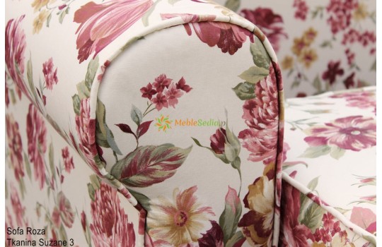 Sofa w tkaninie w kwiaty