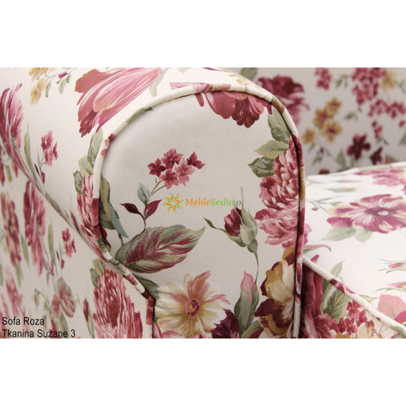 Sofa w tkaninie w kwiaty