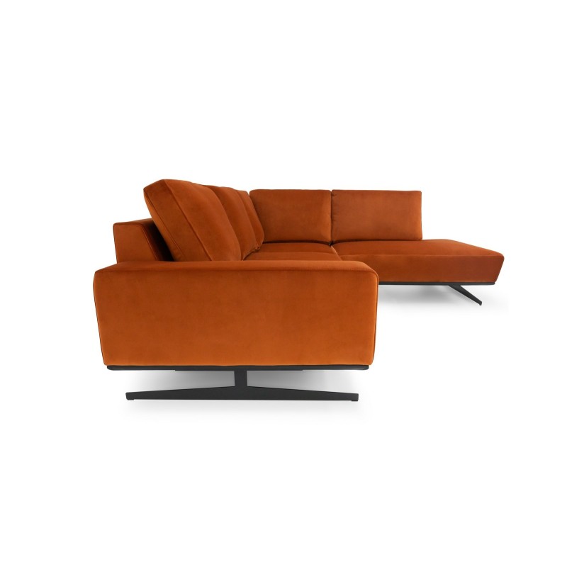 Narożnik w welurowym materiale 