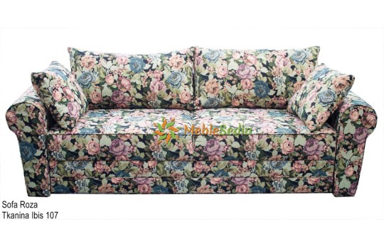 Sofa w tkaninie w kwiaty Roza 