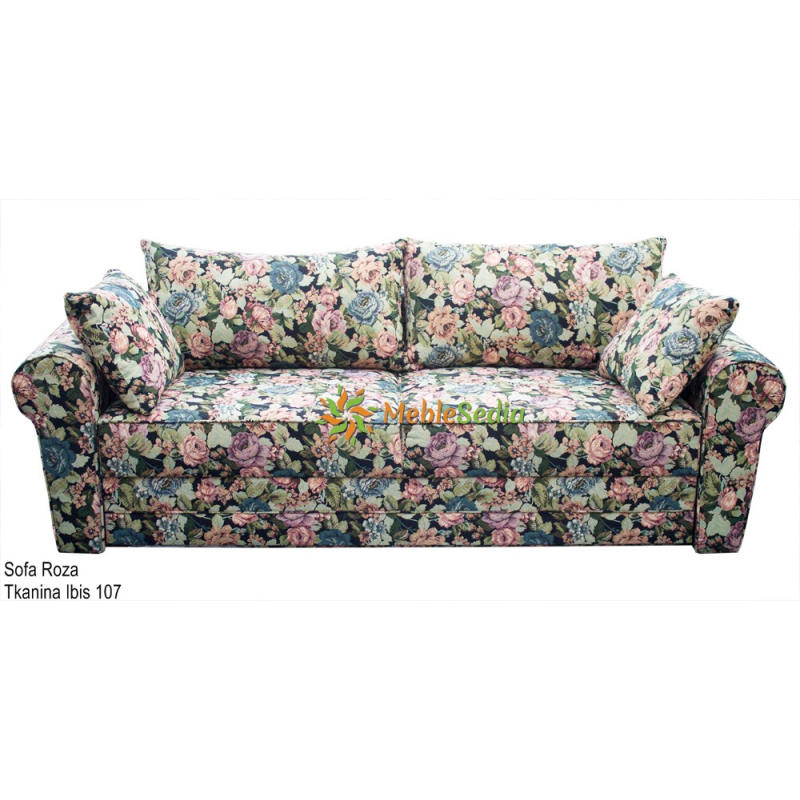Sofa w tkaninie w kwiaty Roza 