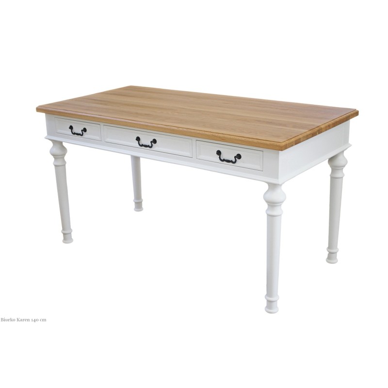 Biurko z dębowym blatem Karen