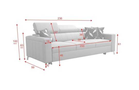 Duża sofa trzyosobowa 