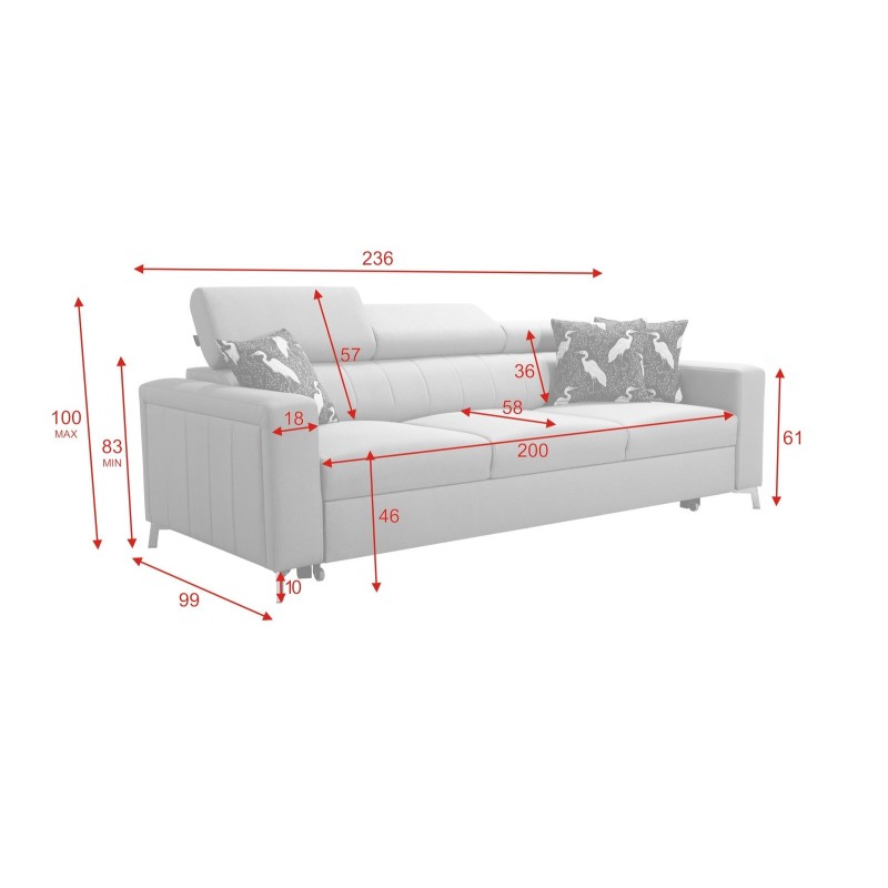 Duża sofa trzyosobowa 