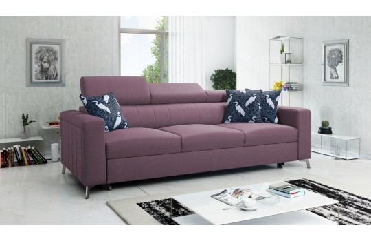 Różowa sofa do salonu 