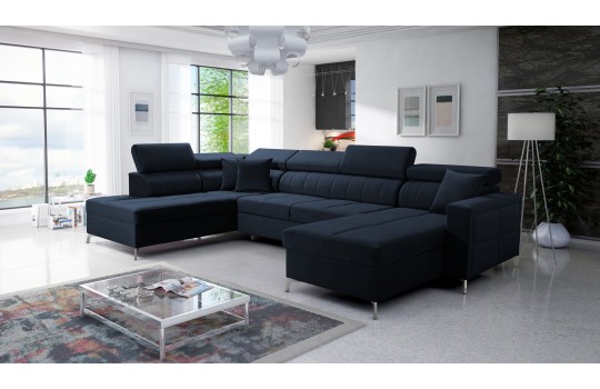 narożnik w ciemnej plamoodpornej tkaninie