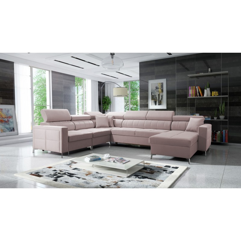 sofa pudrowy róż 