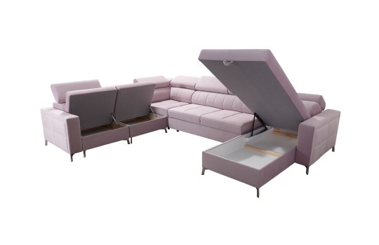 duży narożnik z pojemnikami do salonu 