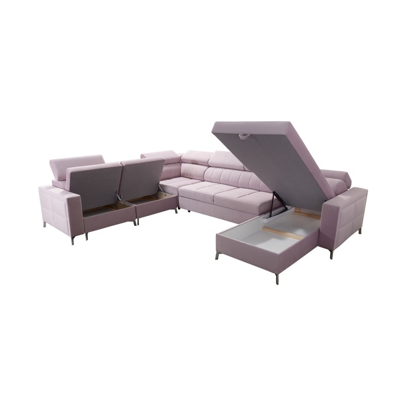 duży narożnik z pojemnikami do salonu 