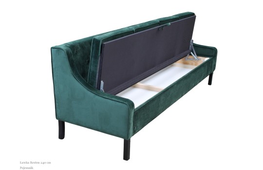 Pikowana ławka z pojemnikiem - Resten 240 cm ( pojemnik