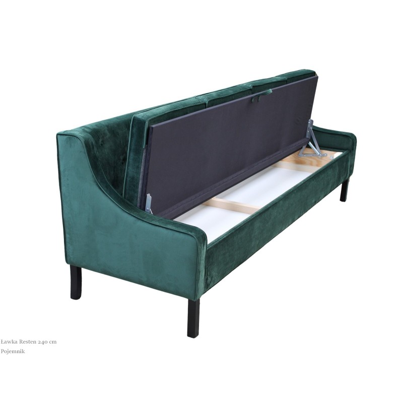 Pikowana ławka z pojemnikiem - Resten 240 cm ( pojemnik