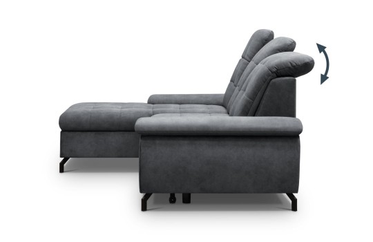 Sofa z regulowanymi zagłówkami