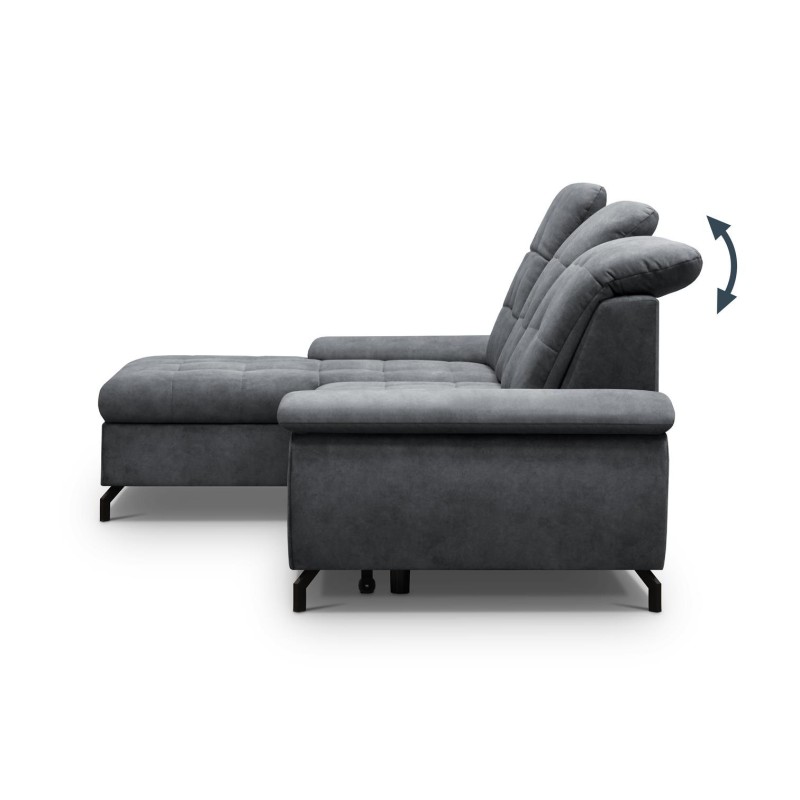 Sofa z regulowanymi zagłówkami