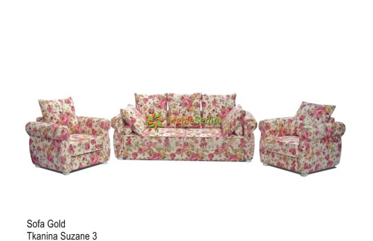 Kanapa klasyczna z 2 fotelami Gold 