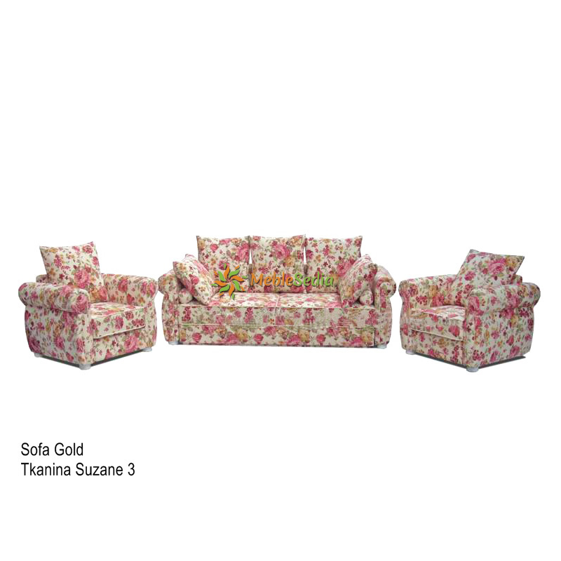 Kanapa klasyczna z 2 fotelami Gold 