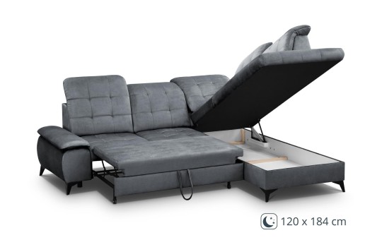 sofa rozkładana ze schowkiem na pościel 