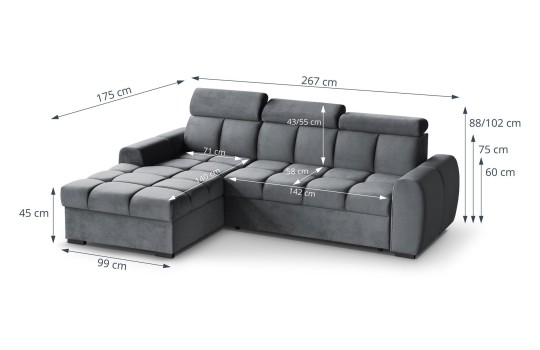 sofa z wygodnym oparciem Storm 