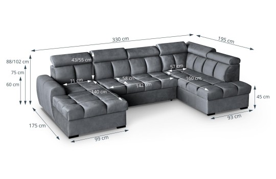 narożnik rozkladany dla gości 