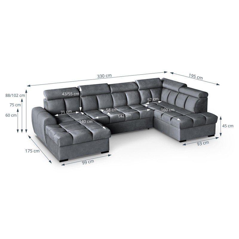 narożnik rozkladany dla gości 