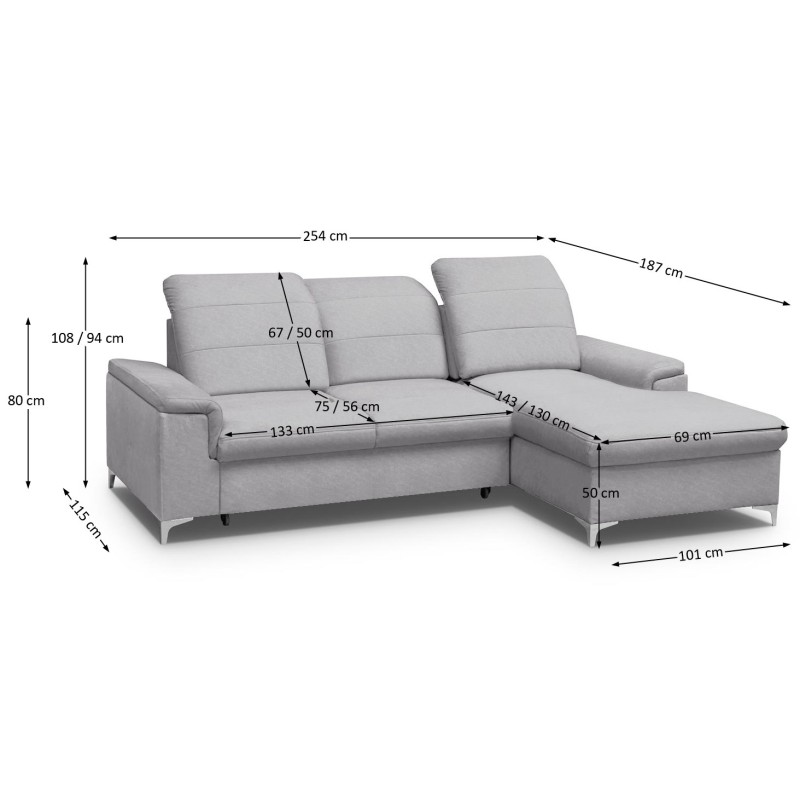 sofa z dłuższym bokiem Lazaro 