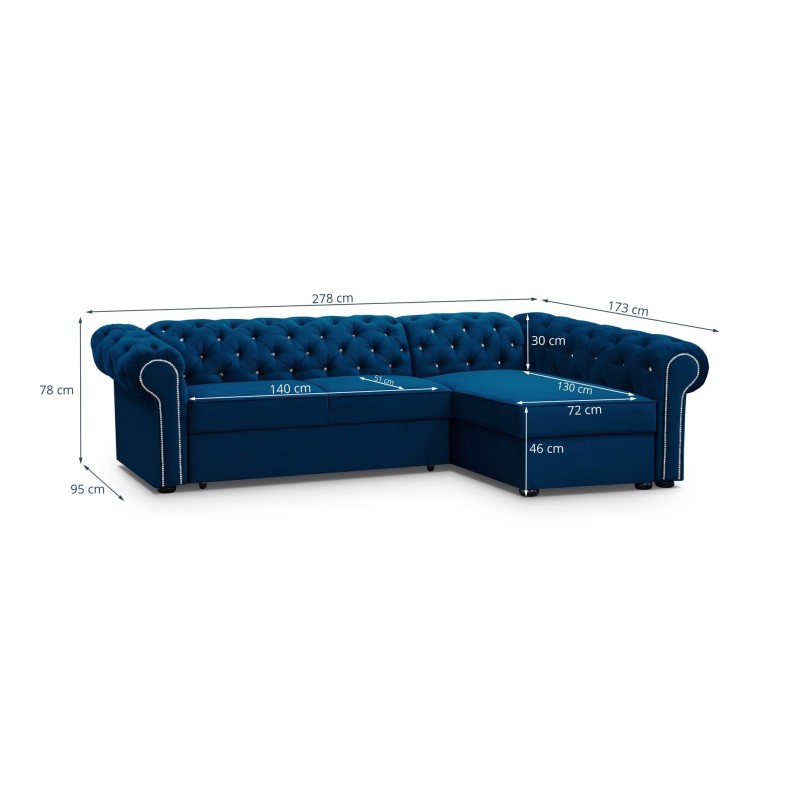 sofa chesterfield z kryształkami Rimini 