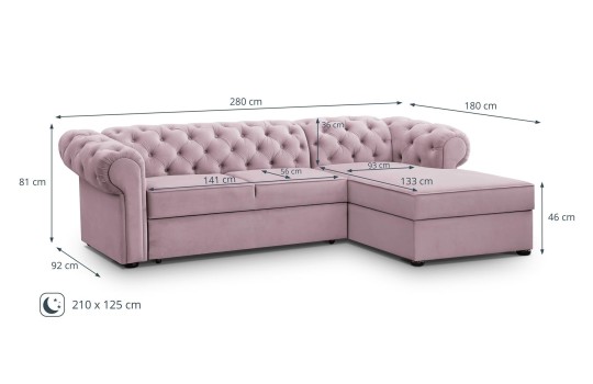 narożnik w kilku rozmiarach Rimini 