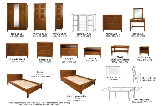 Drewniana szafka pod telewizor Amelia 1S