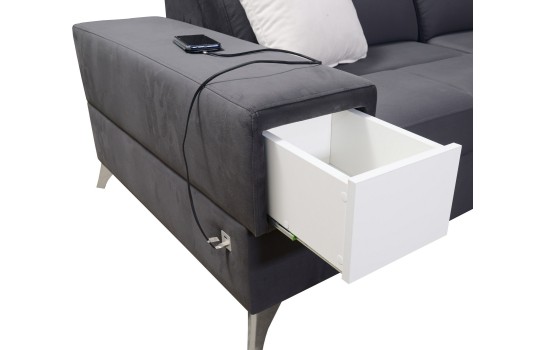 narożnik z białą szufladką 