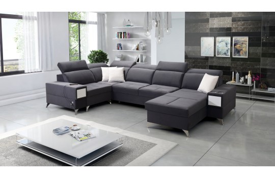 narożnik w czarnej tkaninie 