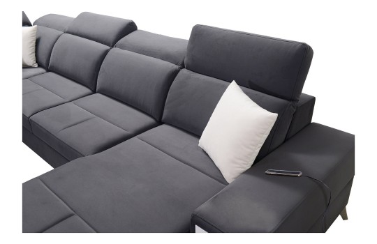 sofa z regulowanym oparciem 