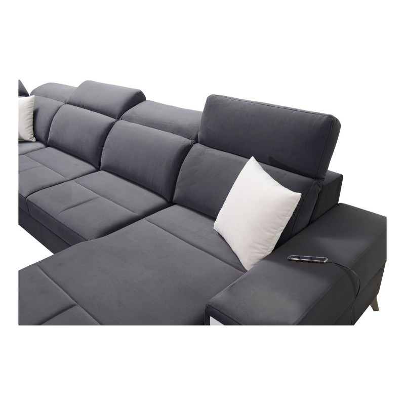 sofa z regulowanym oparciem 